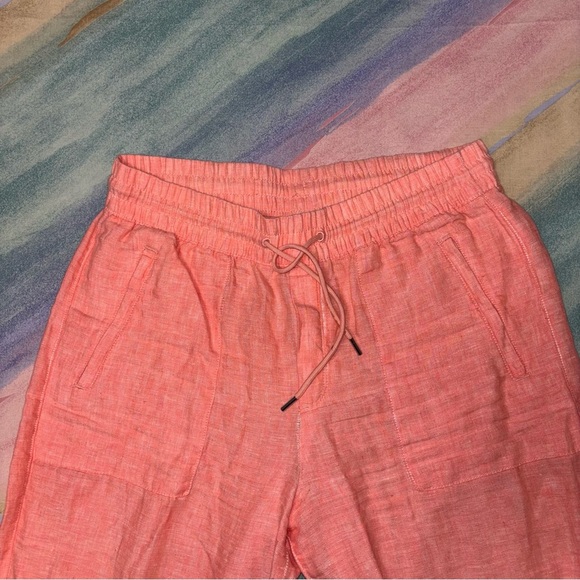 Athleta Retreat Linen Wide Leg Pant Sunset Glow size 8 Summer Beach - Picture 8 of 11